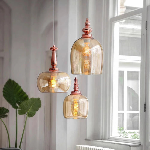 suspension rétro en verre style loft nordique décoratif pour intérieur - vue 4 sur 9