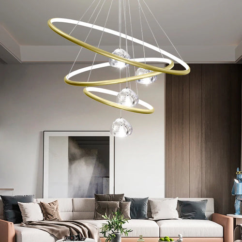 lustre moderne en cristal avec éclairage à led - vue 2 sur 15