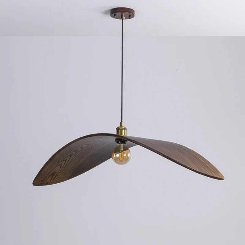 Suspension Imitation bois lampe de salle à manger cuisine Restaurant Bar lampe suspendue chapeau de paille décor à la maison luminaires E27 - vue 6 sur 10