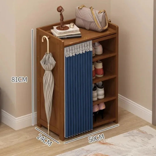organisateur de porte à chaussures à rideau anti-poussière pour rangement - vue 11 sur 24