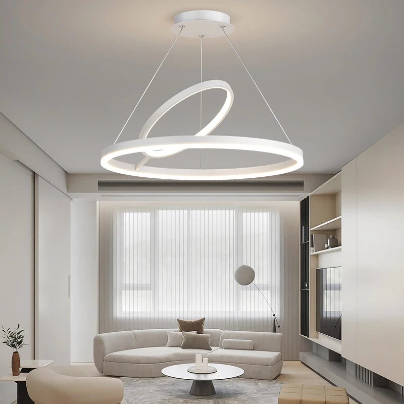 lustre led moderne nordique simple style anneau - vue 1 sur 12