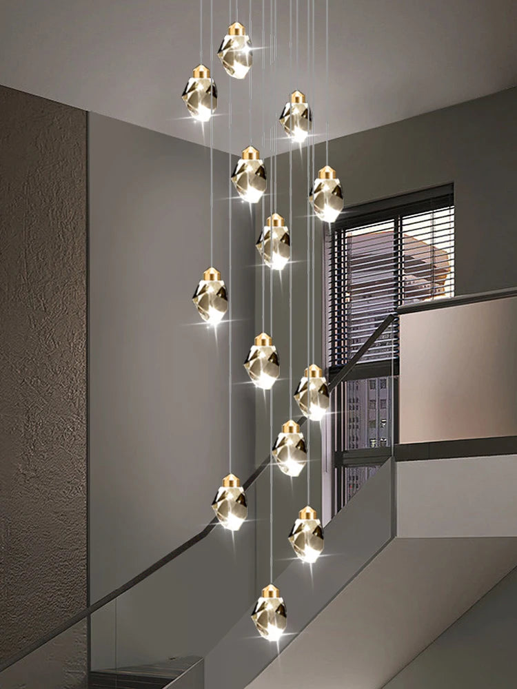 lustre en cristal nordique style loft pour intérieur moderne - vue 1 sur 15