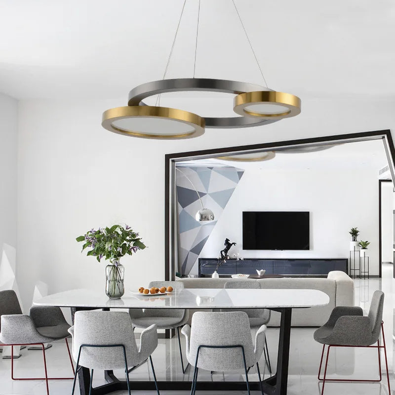 suspension à bande led en acier inoxydable design moderne pour intérieur - vue 3 sur 8