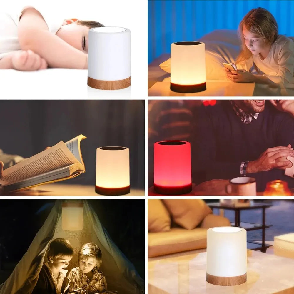 Touch Bedside Light, Bedroom Night Light, Dimmable Desk Light, Remote Control 13 Color Changing Light, Timed Shutdown, USB Charg - vue 6 sur 6