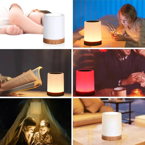 Touch Bedside Light, Bedroom Night Light, Dimmable Desk Light, Remote Control 13 Color Changing Light, Timed Shutdown, USB Charg - vue 7 sur 6