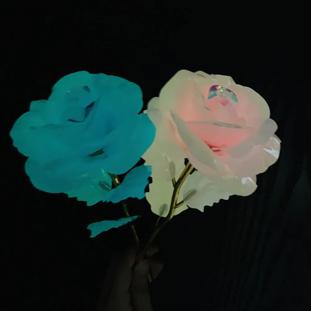 branche de rose lumineuse cadeau pour la saint valentin ou fête des mères - vue 4 sur 9
