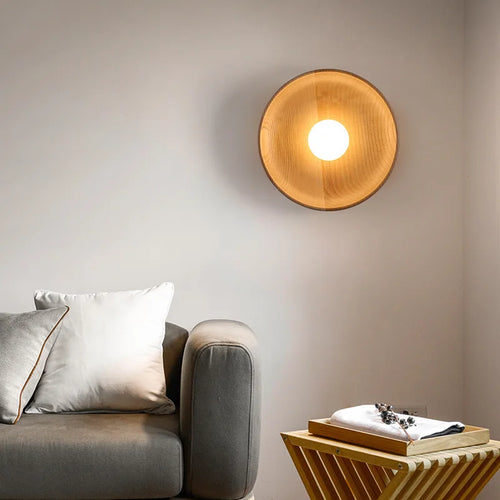 applique murale led simple design bois massif nordique - vue 3 sur 8