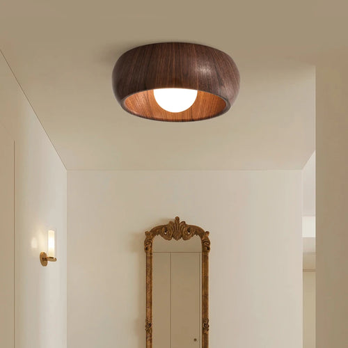 plafonnier minimaliste rétro en bois pour déco créative - vue 3 sur 8