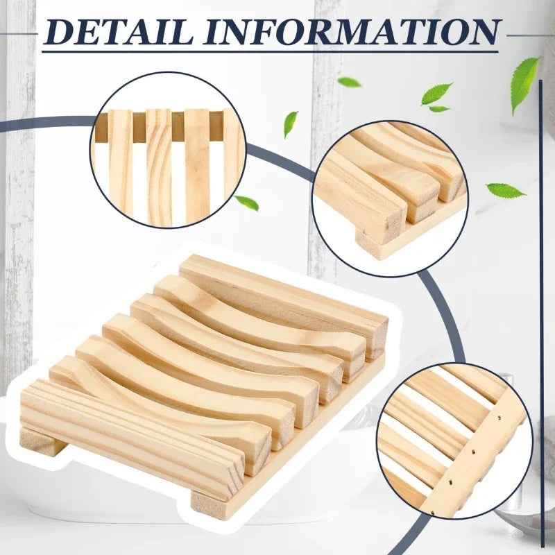 boîte à savon en bambou naturel pour salle de bain - vue 4 sur 11