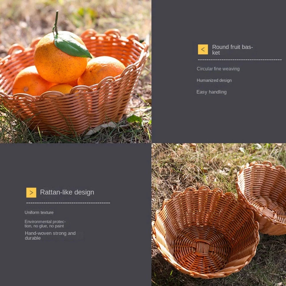 panier rond en osier pour rangement de divers objets - vue 4 sur 6