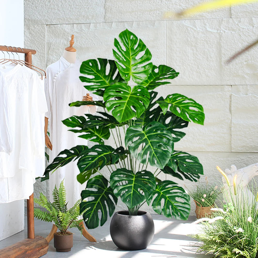 plante monstera artificielle tropicale pour décoration intérieure et extérieure - vue 3 sur 9