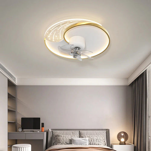 plafonnier moderne avec ventilateur et éclairage intelligent mobile - vue 3 sur 8