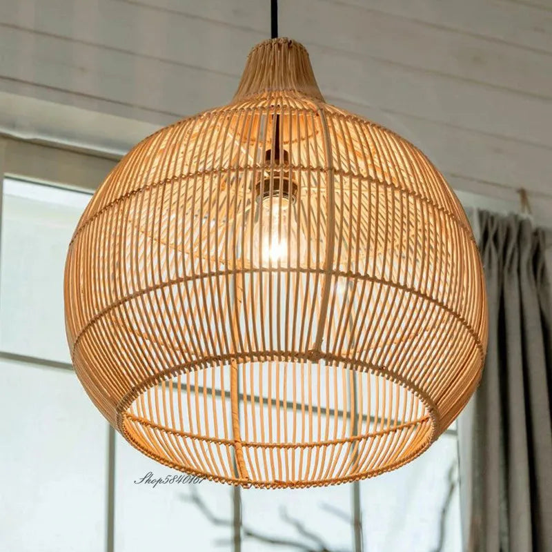 suspension en osier japonais tissée à la main pour décoration intérieure - vue 6 sur 15