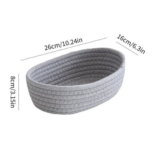 paniers ovales en corde de coton pour rangement et organisation - vue 13 sur 18