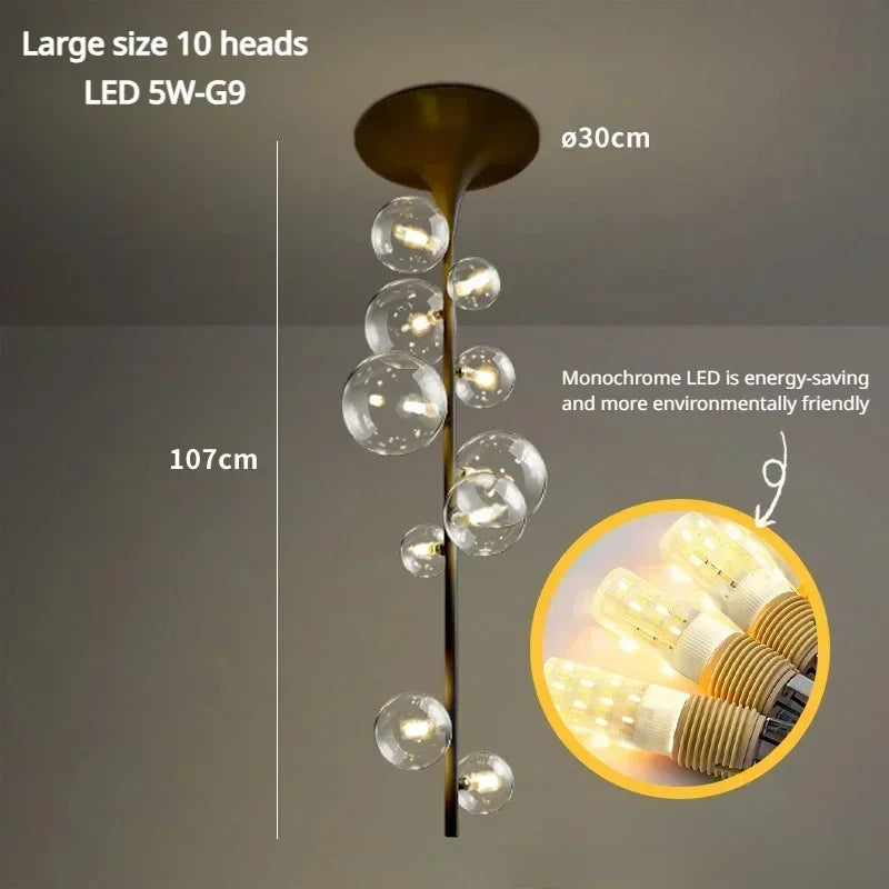 lustre moderne en verre pour une décoration élégante - vue 10 sur 12