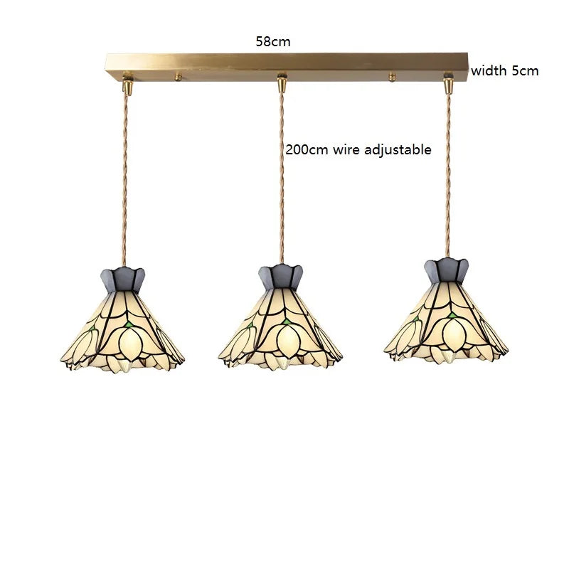 suspension fleur verre cuivre nordique moderne led iwhd europe syle - vue 20 sur 26