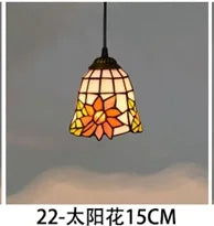 lustre en verre style tiffany rétro pour intérieur méditerranéen - vue 14 sur 30