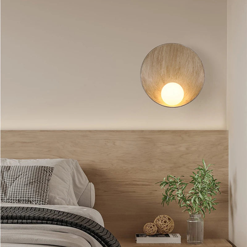 applique murale ronde en résine pour décoration maison - vue 4 sur 8