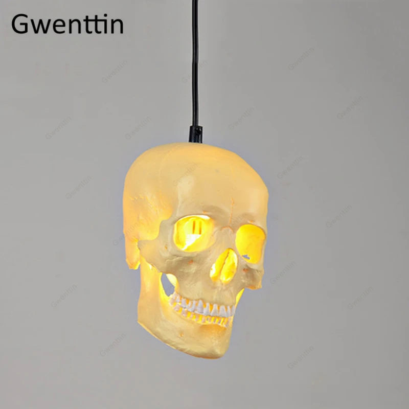 suspension rétro tête de mort décorative pour halloween - vue 5 sur 7