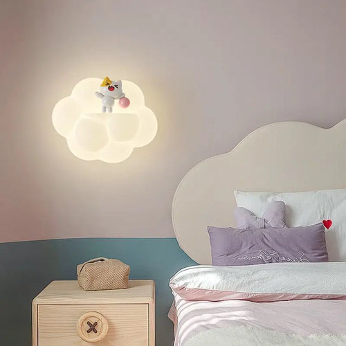 applique murale nuage ours chat singe pour enfants bébé - vue 3 sur 9