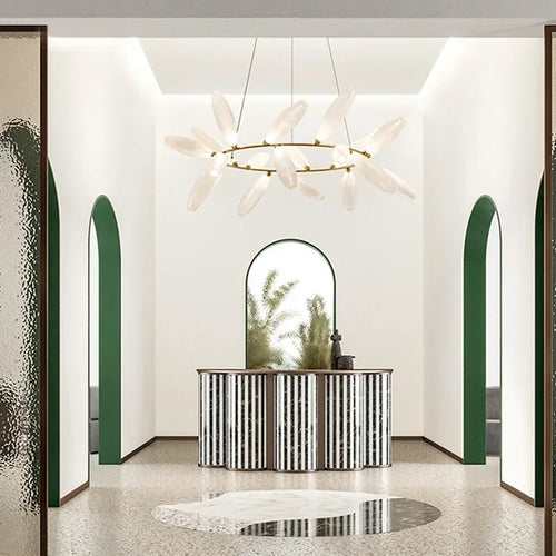 lustre moderne en verre nordique pour décoration intérieure - vue 7 sur 14