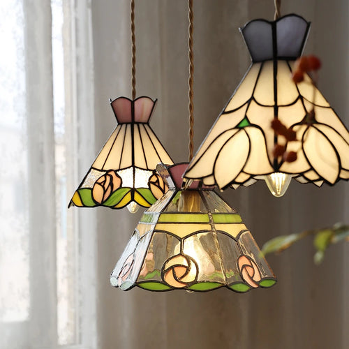 suspension fleur verre cuivre nordique moderne led iwhd europe syle - vue 7 sur 26