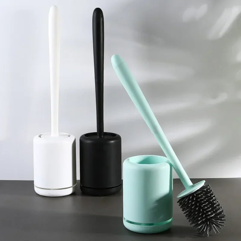 outil de nettoyage brosse de toilette avec support mural pratique - vue 4 sur 9