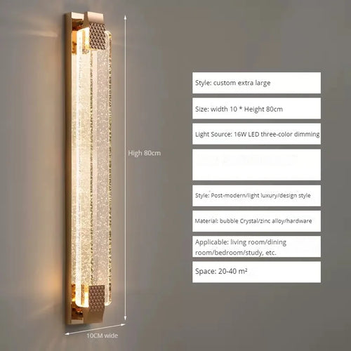 applique murale led bulle cristal moderne luxe décoration - vue 16 sur 16