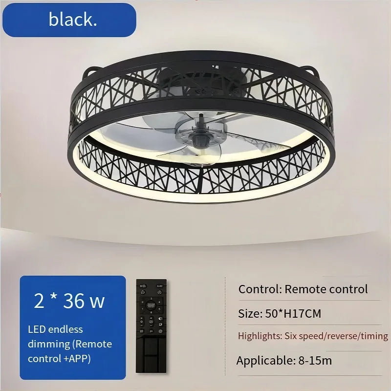 110V~265V APP and Remote Control Dual Intelligent Control  DC 6 speed Regulation Frequency Conversion Ceiling Fan Light - vue 17 sur 17