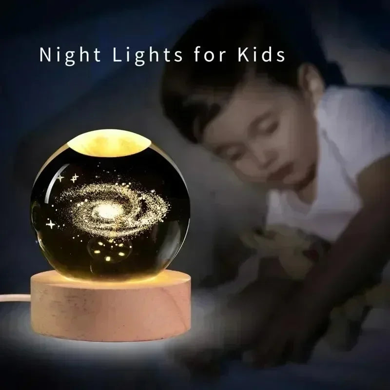 boule de cristal 3D système solaire planète lumineuse cadeau passionnés espace - vue 5 sur 10
