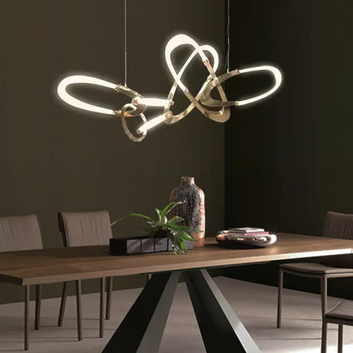 lustre en acier inoxydable galvanisé design irrégulier - vue 5 sur 12