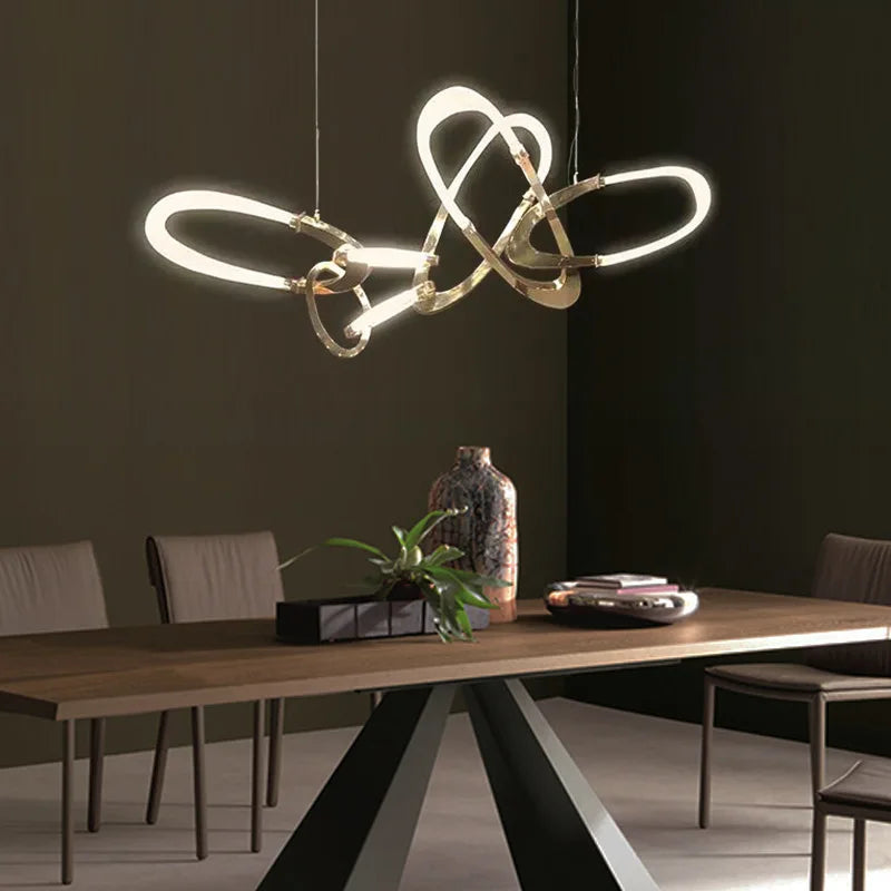 lustre en acier inoxydable galvanisé design irrégulier - vue 4 sur 12