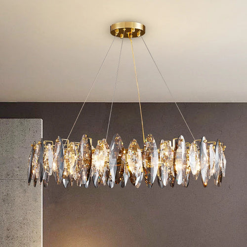 lustre vintage art déco en cristal pour éclairage intérieur - vue 4 sur 11