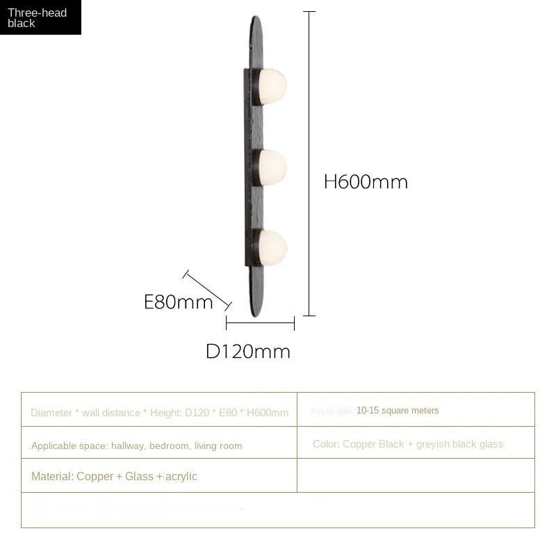 applique murale led en cuivre haut de gamme simple art - vue 12 sur 12