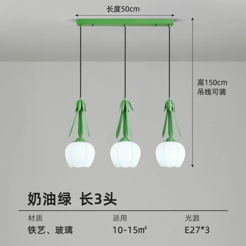 lustre art déco en verre avec abat-jour floral suspendu - vue 9 sur 11