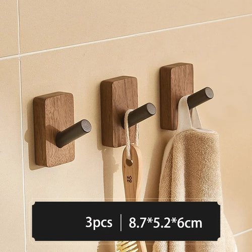 crochets muraux en bois massif pour vêtements et accessoires - vue 14 sur 15