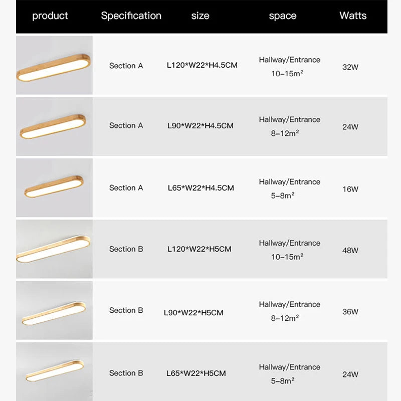 Lustre LED au Design nordique moderne en bois - vue 6 sur 13