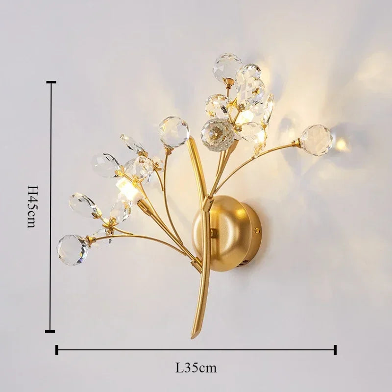applique murale led luxe en cristal pour décoration intérieure - vue 8 sur 8