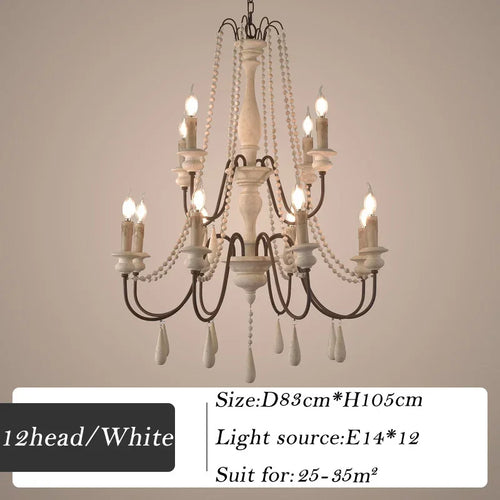 lustre en bois rétro pour décoration intérieure élégante - vue 12 sur 16