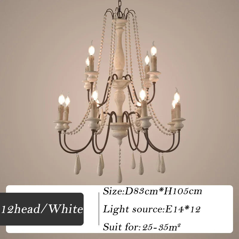lustre en bois rétro pour décoration intérieure élégante - vue 11 sur 16