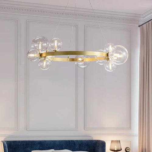 Clear White Glass Ball Pendant Light Parlor Restaurant Bedroom Hanging Lamp Cord Adjustable Include G9 Bulb Good Packaging - vue 4 sur 17