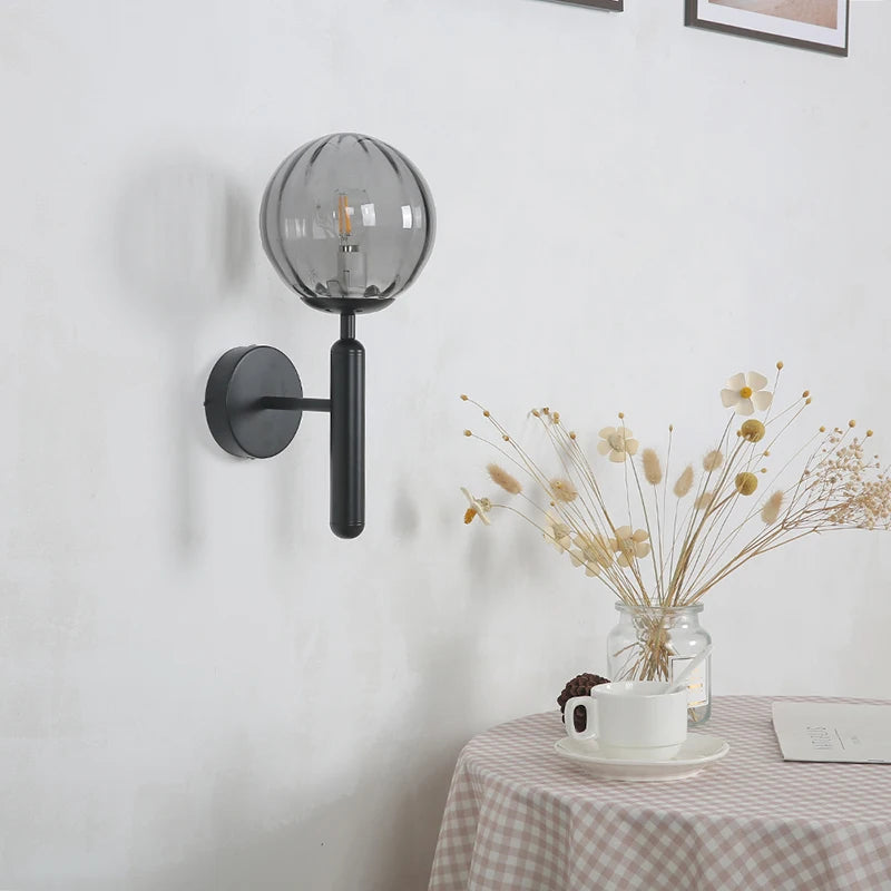 applique murale led moderne boule ronde pour restaurant - vue 4 sur 12