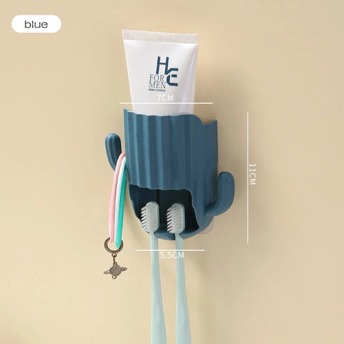 support mural auto-adhésif cactus pour dentifrice et brosse à dents - vue 7 sur 15