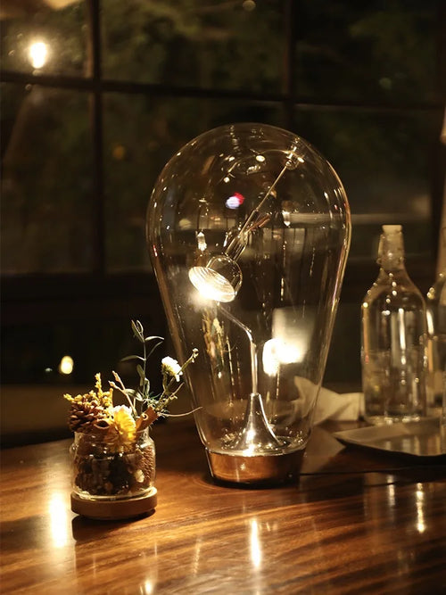 lampe de bureau magnétique moderne en verre transparent réglable - vue 4 sur 8