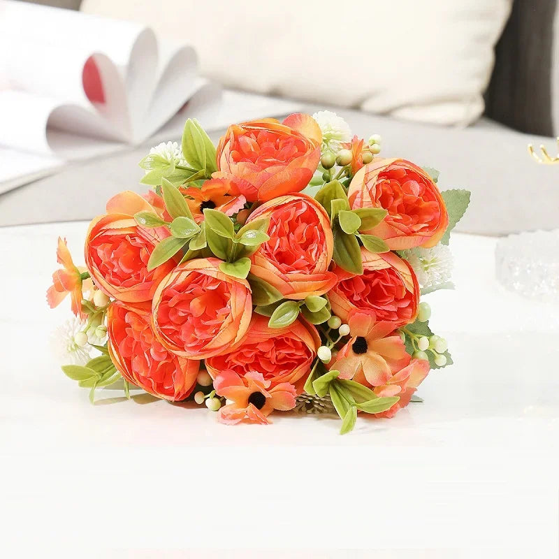bouquet de pivoines artificielles pour mariage et décoration festive - vue 5 sur 12