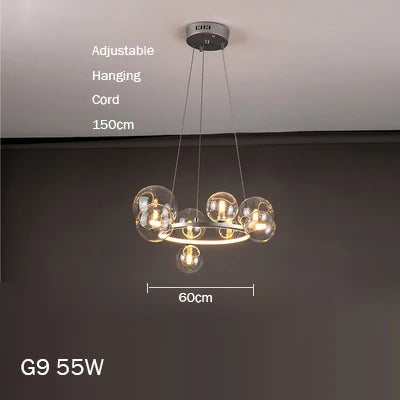 lustre en verre design moderne avec bulles pour intérieur élégant - vue 10 sur 18