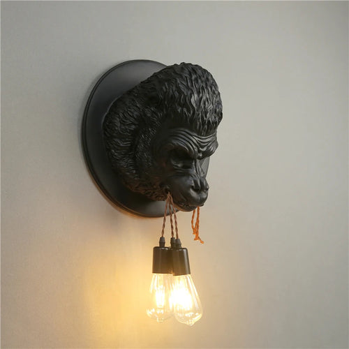 applique murale moderne en résine de gorille art déco led vintage - vue 3 sur 10