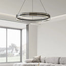 lustre circulaire en verre créatif pour un éclairage design
