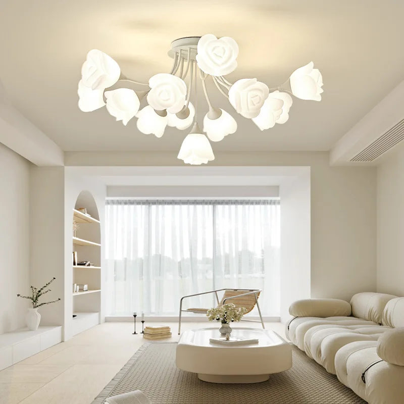 plafonnier moderne à fleurs simple style rétro jardin américain - vue 3 sur 12