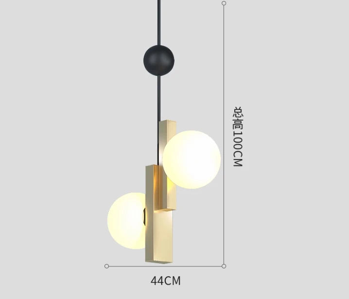 suspension led en verre design moderne nordique - vue 13 sur 16